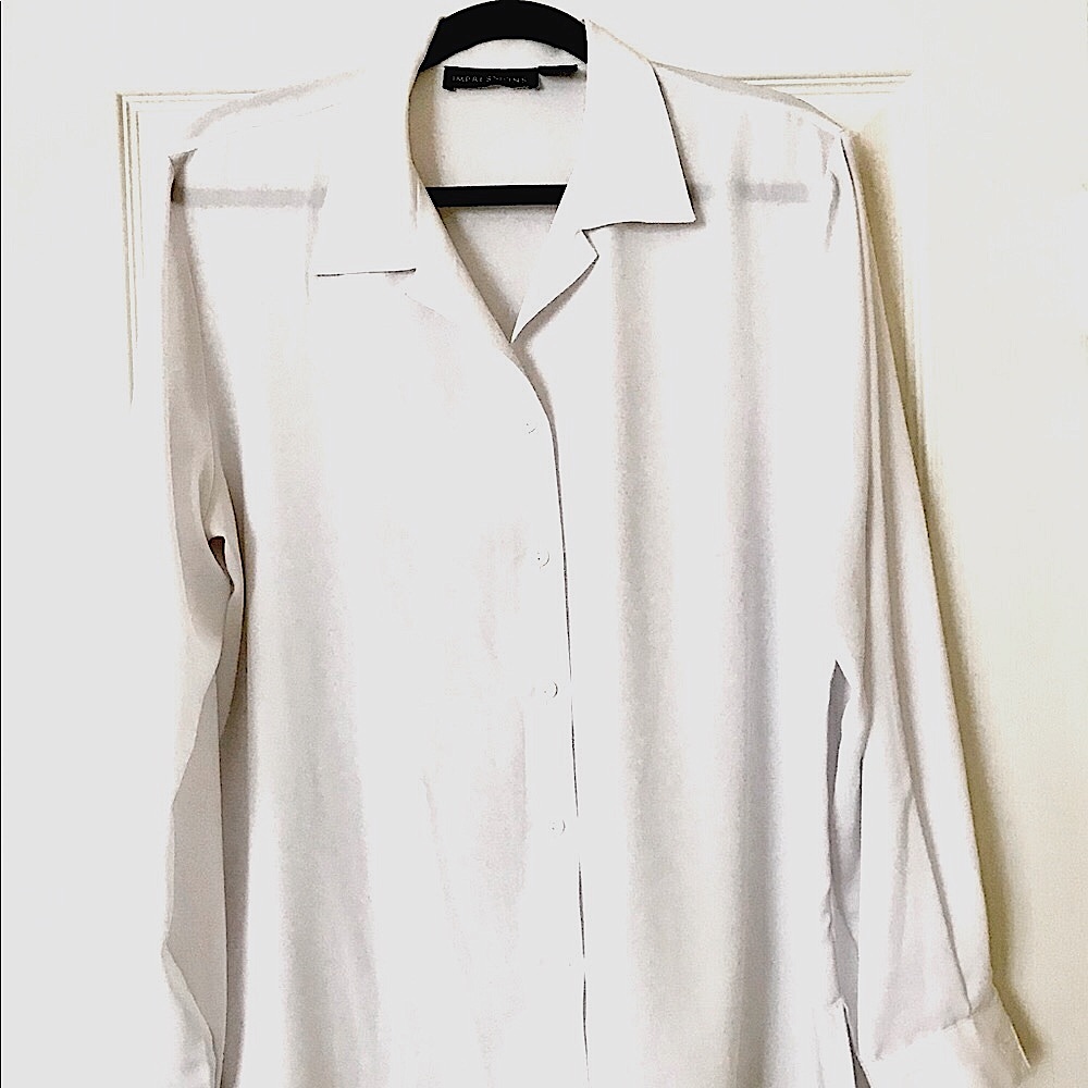 The perfect white poliéster blouse